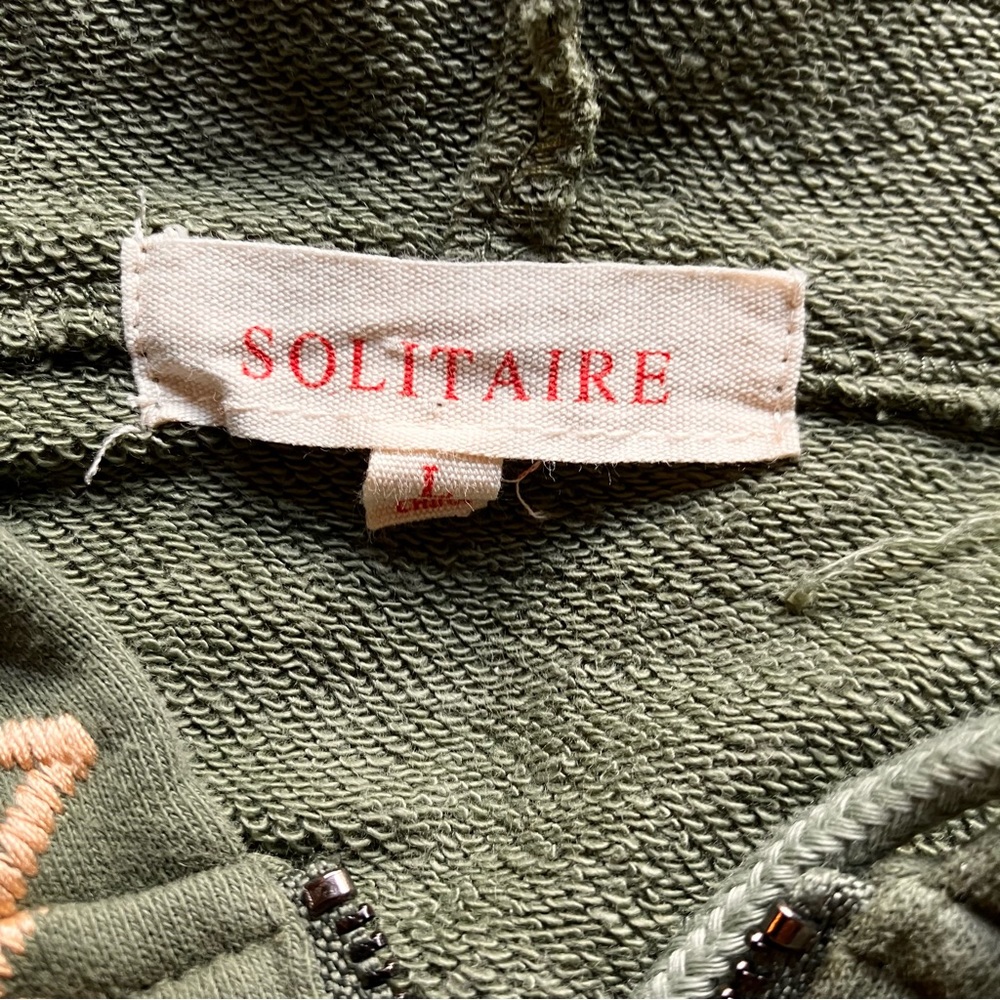 ANTHROPOLOGIE SOLITAIRE EMBROIDERED FULL ZIP HOODIE - Picture 4 of 6